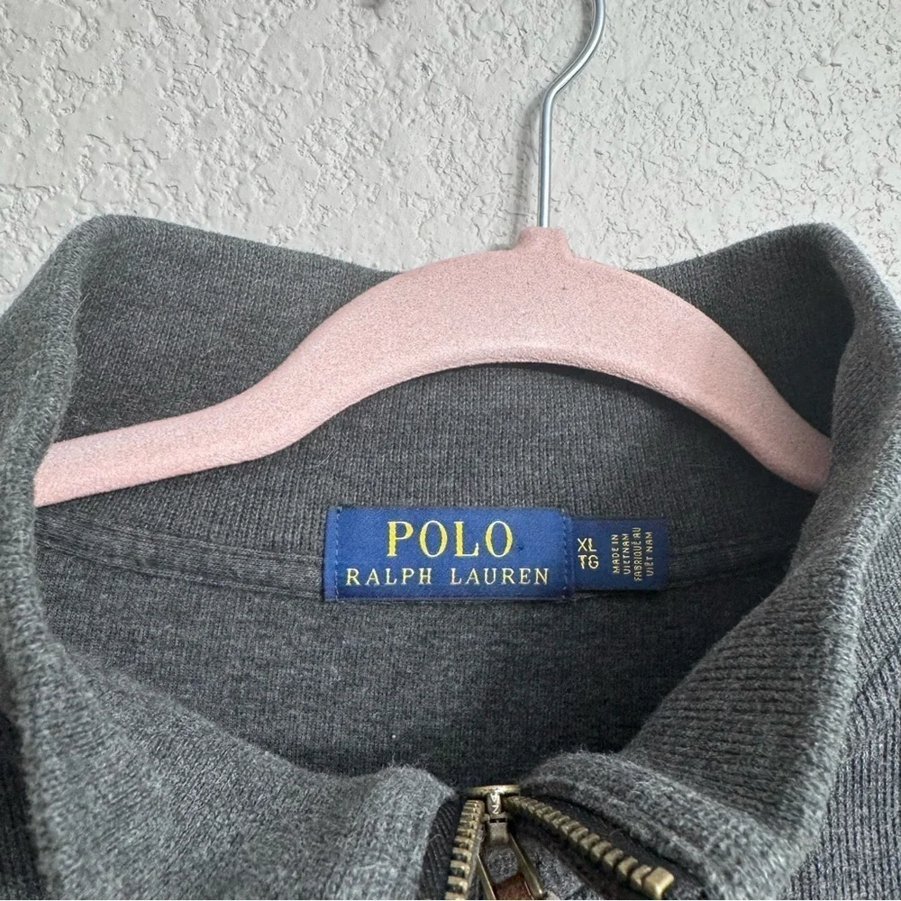 Polo Ralph Lauren Gray Quarter Zip Sweater Men’s XL Cotton Pullover